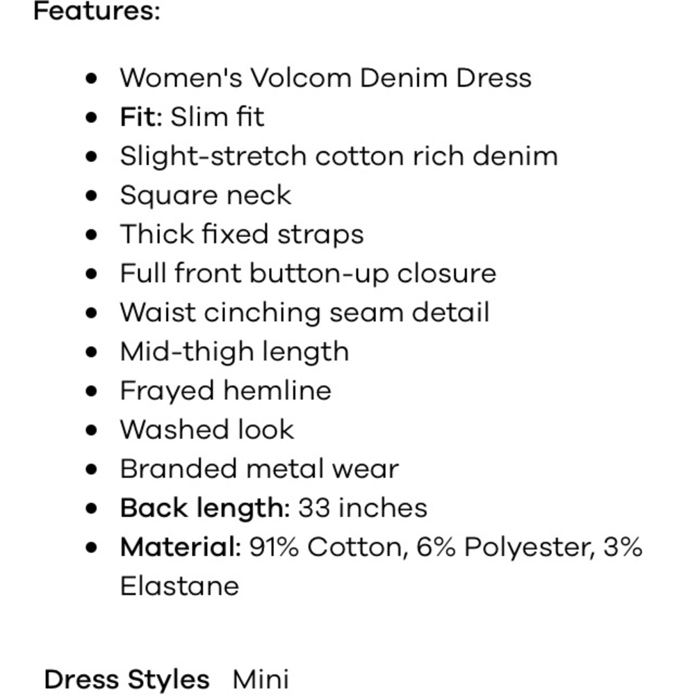 VOLCOM DENIM DRESS - Picture 7 of 8